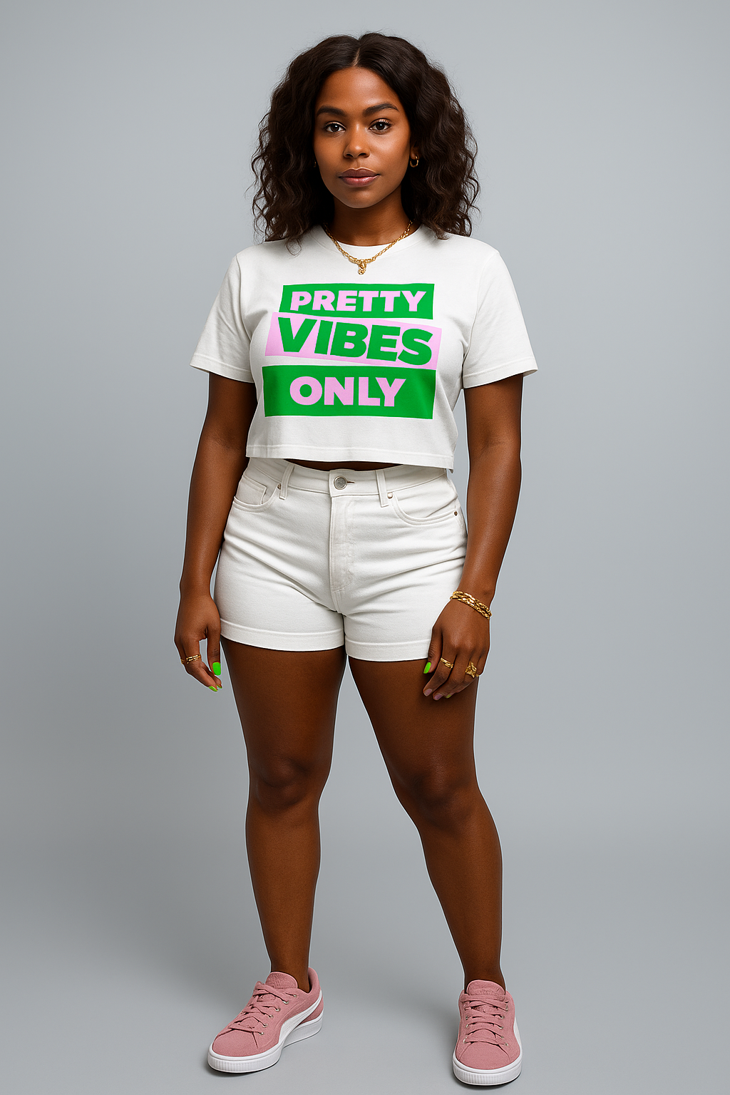 Pretty Vibes Only - Crop Tee