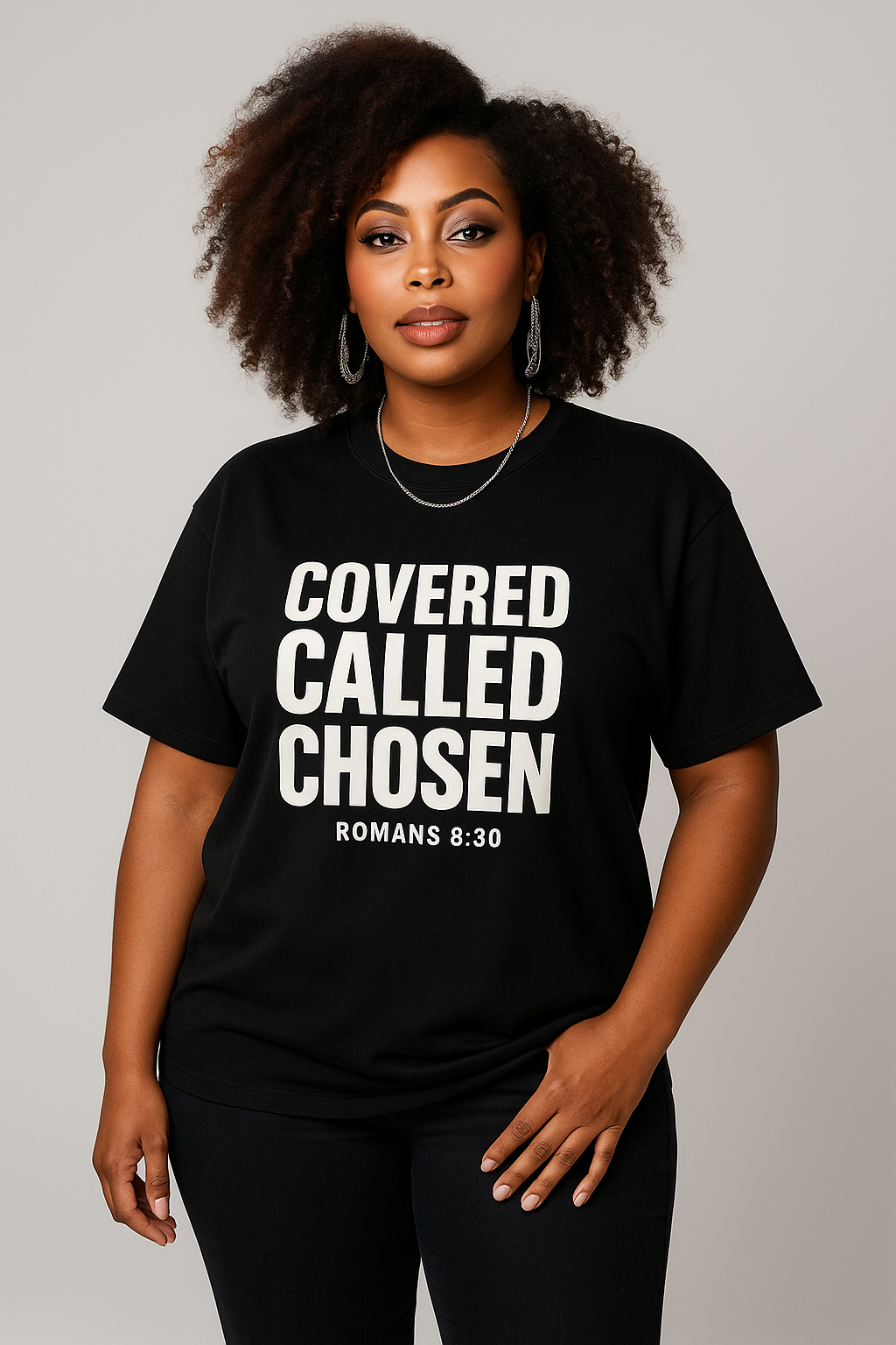 COVERED. CALLED. CHOSEN. Romans 8:30 Tee