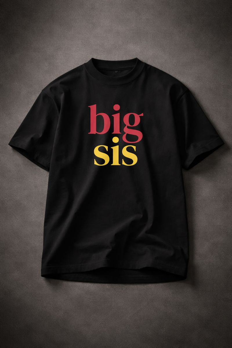 BIG SIS™ Premium Oversized Tee —Scarlet & Gold