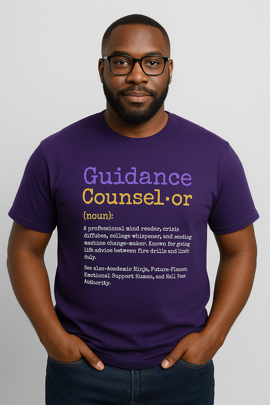 Guidance Counselor Tee - Purple & Gold Edition