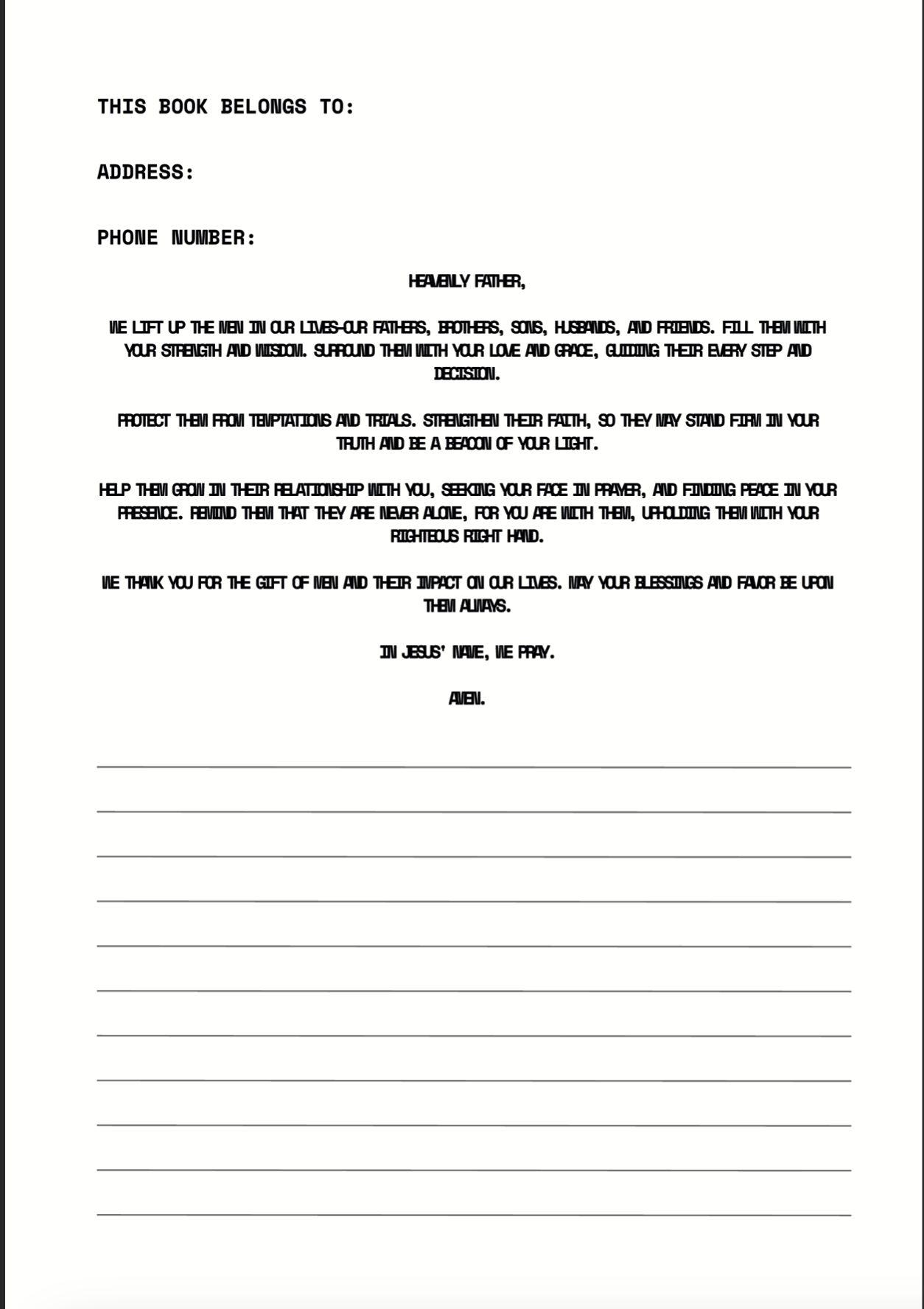 Building Your Faith: A Man's Devotional Toolbox Prayer Journal