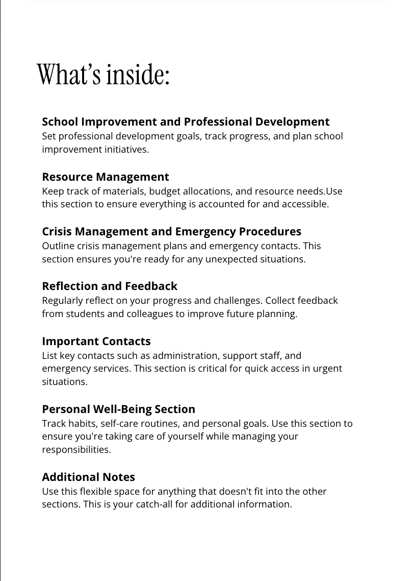 SIGMA. Administrator's Planner