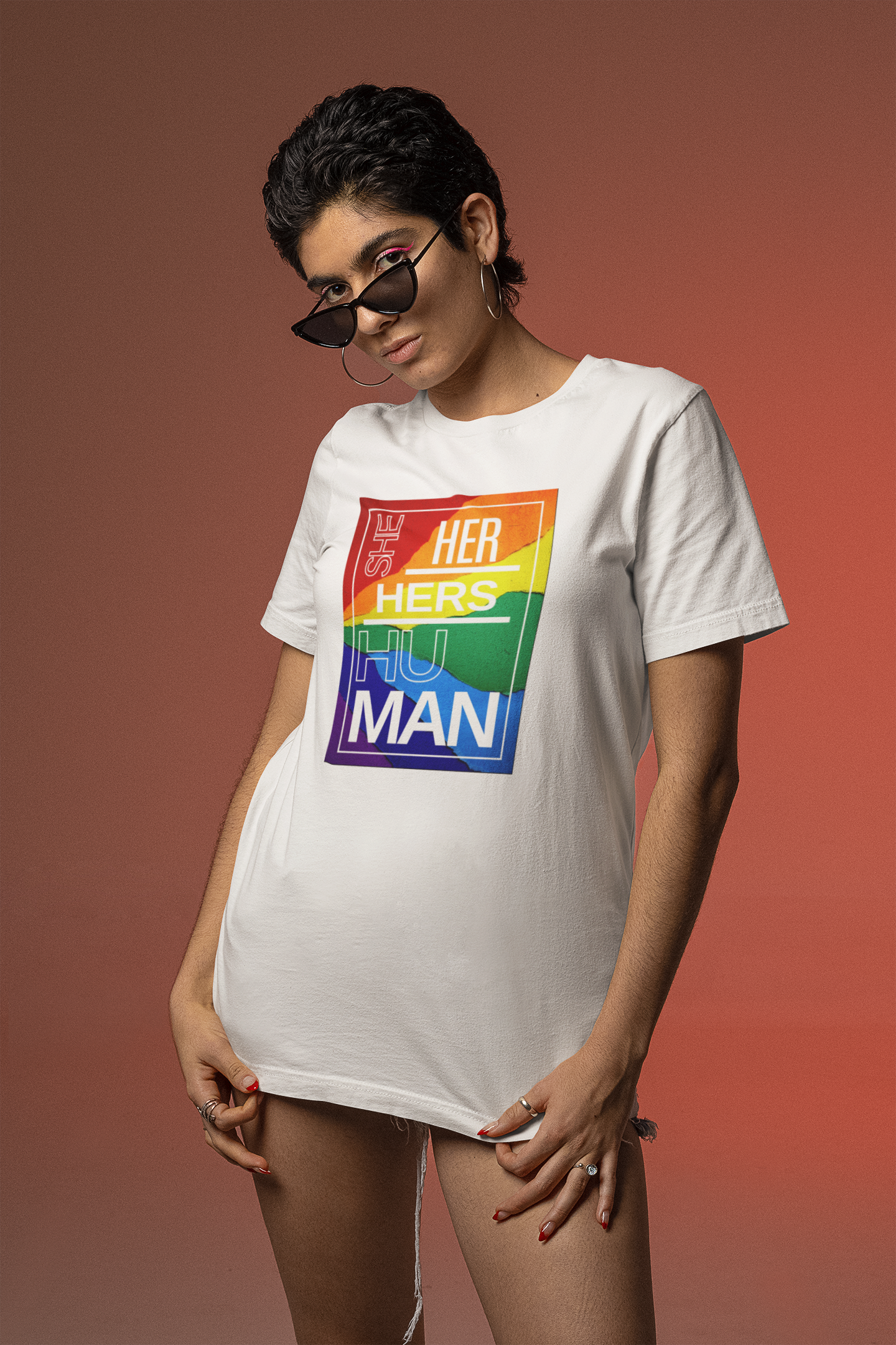 SHE | HER | HERS | HUMAN - Pride Tee