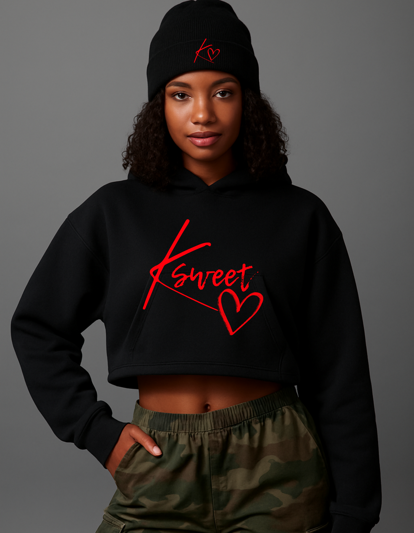 K-Sweet Crop Top Hoodie - Dani Skyy Collection