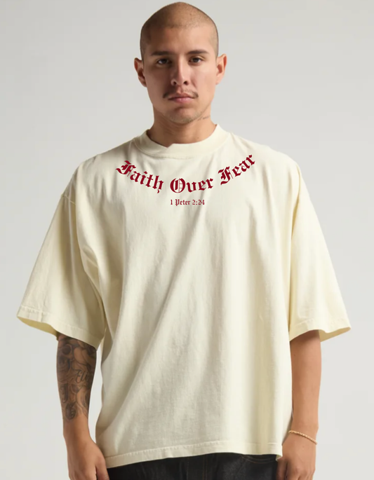 FAITH OVER FEAR 1 PETER 2:24 Boxy Tee