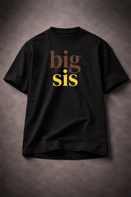BIG SIS™ Premium Oversized Tee —Brown & Gold