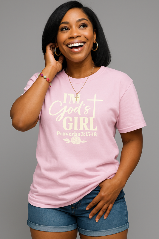 I'm GOD's Girl - Proverbs 3: 15- 18 Blush & Creme Tee