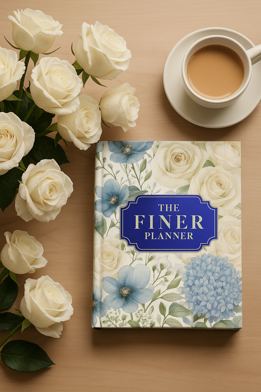 The FINER Planner - Pearls & White Roses: The Ultimate 13 Month Planner