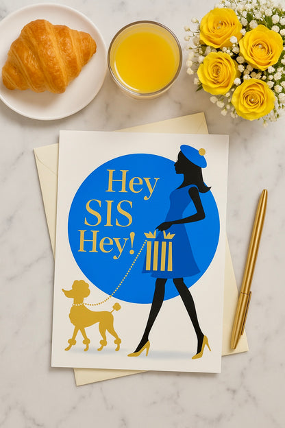 Hey Sis Hey! Greeting Card Set – Pretty Poodles Edition (10-Pack)