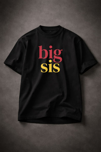 BIG SIS™ Premium Oversized Tee —Scarlet & Gold