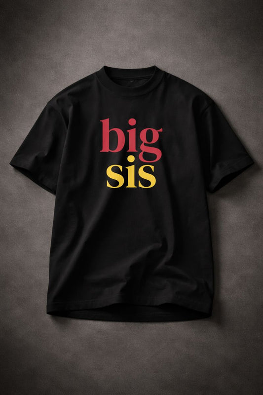 BIG SIS™ Premium Oversized Tee —Scarlet & Gold