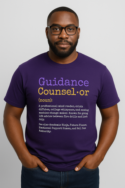 Guidance Counselor Tee - Purple & Gold Edition