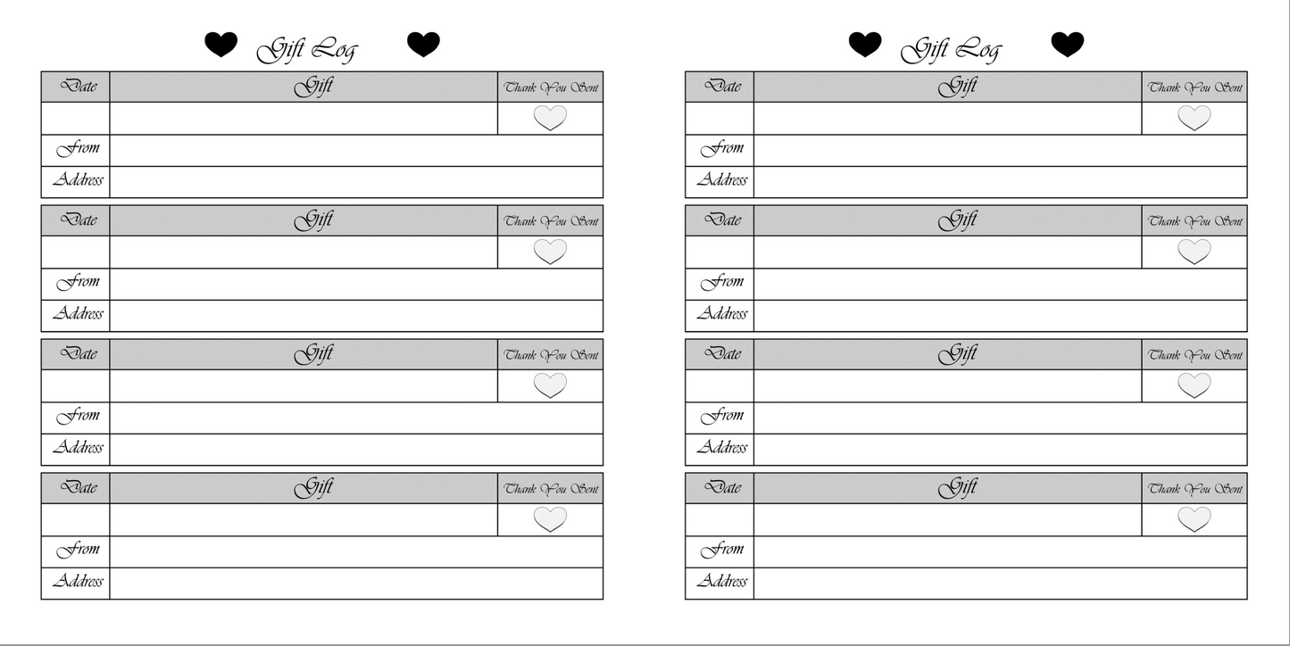 "I Said Yes"  Bridal Guest Book & Gift Registry- Black & White Edition