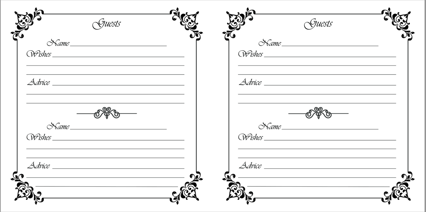 "I Said Yes"  Bridal Guest Book & Gift Registry- Black & White Edition